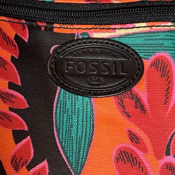 Fossil Bag Womens Multicolor Floral Crossbody Messenger Bag - Picture 4 of 16